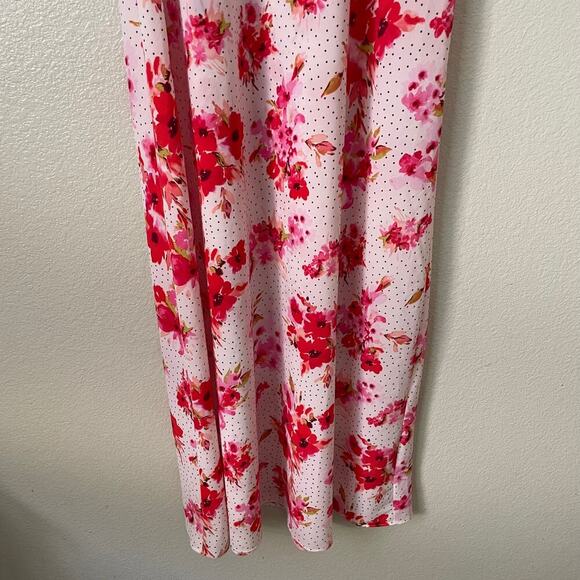 Oscar De La Renta Dress Womens Small Red Pink Label Floral Maxi Nightgown Slip - Picture 5 of 11
